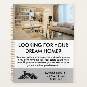Agenda Moderno y elegante agente inmobiliario personaliza