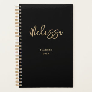 Agenda Moderno y moderno estilo Black Gold Script Moda Mo