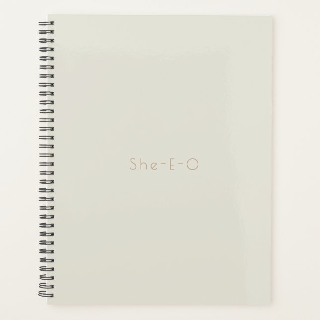 Agenda Moderno y Simple Planner Beige 2024 She-E-O (Anverso)