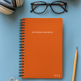 Agenda Moderno y único negocio Naranja personal semanal