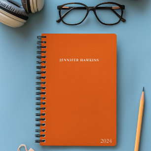 Agenda Moderno y único negocio Naranja personal semanal