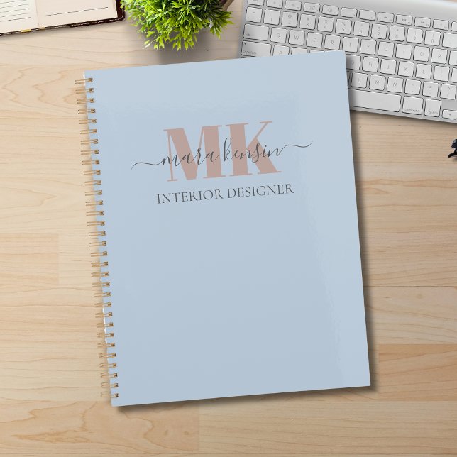 Agenda Modert Mocha Mousse Monograma Polvo Azul (Subido por el creador)