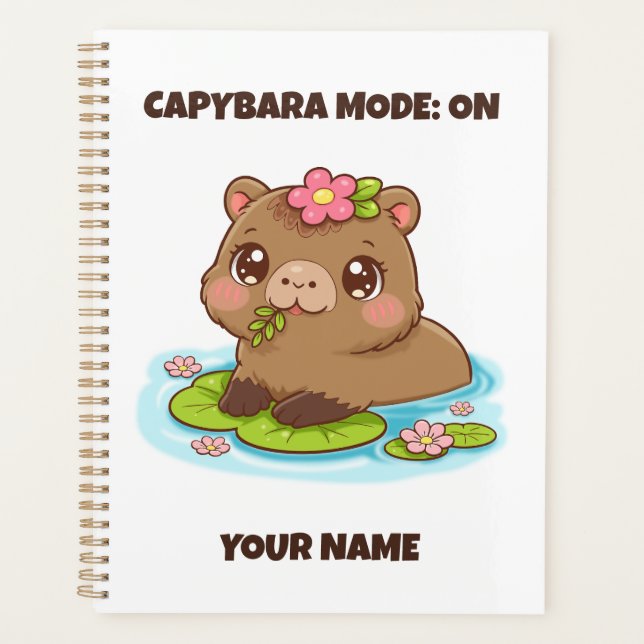 Agenda Modo Capybara Kawaii Lindo Personalizado (Anverso)