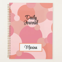 Agenda Moléculas de naranja rosado personalizadas
