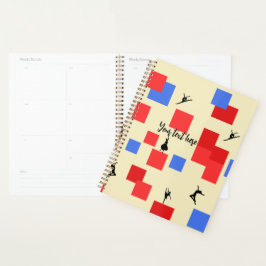 Agenda Mondrian's Dancing Cubes Blue Red Light Background