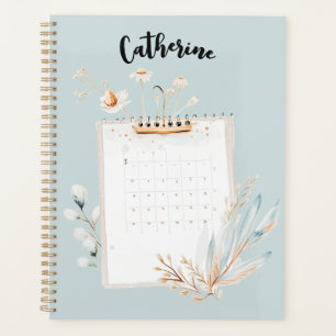 Agenda Moneda personalizada y floral de oro