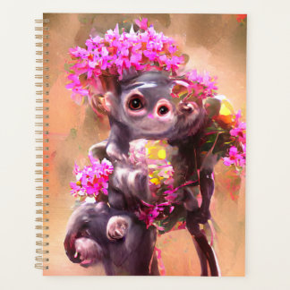 Agenda Mono bebé con flores