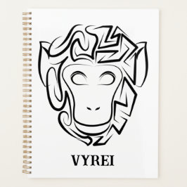 Agenda Mono tribal blanco y negro