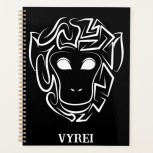 Agenda Mono tribal blanco y negro
