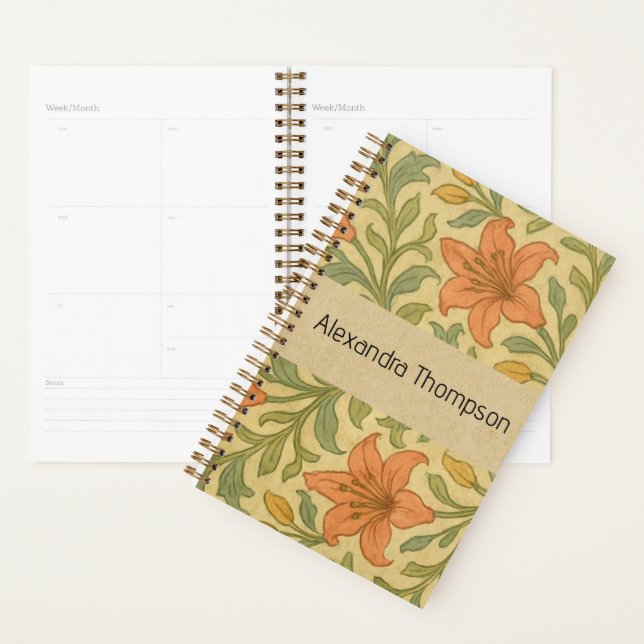 Agenda Monogram classic botanical Willam Kraft background (Demostración)