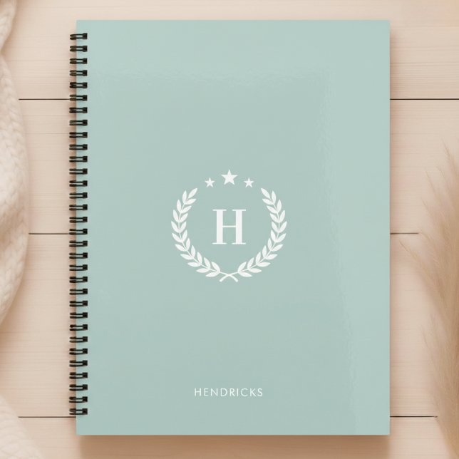 Agenda Monogram Duck Egg Green Modern Minimalist Fitness (Subido por el creador)