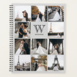 Agenda Monograma 11 Square Photo Modern Gray<br><div class="desc">Este moderno planificador monogramado cuenta con 11 fotos en un lugar para un nombre.</div>