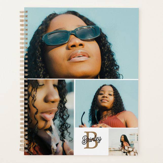 Agenda Monograma Añadir su propio Personalizado 4 Collage (Anverso)