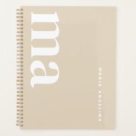 Agenda Monograma Beige moderno y elegante