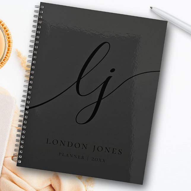 Agenda Monograma Black Calligraphy Iniciales logotipo de  (Subido por el creador)