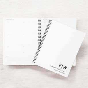 Agenda Monograma blanco profesional inicial