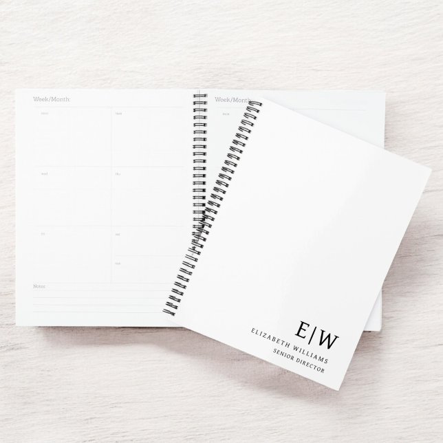 Agenda Monograma blanco profesional inicial (Subido por el creador)