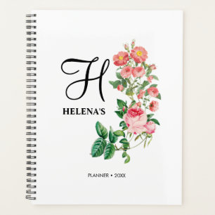 Agenda Monograma Botánico Personalizado Vintage Floral
