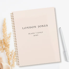 Agenda Monograma Business Planner Nombre simple Rubor Ros