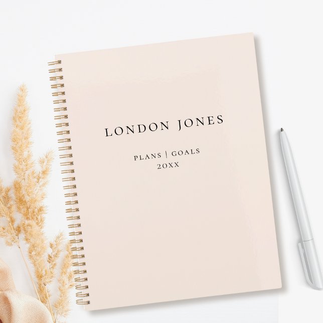Agenda Monograma Business Planner Nombre simple Rubor Ros (Subido por el creador)