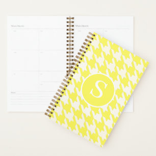 Agenda Monograma clásico de limón amarillo y blanco con p