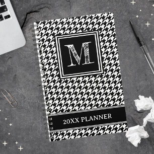 Agenda Monograma clásico negro y blanco
