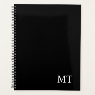 Agenda Monograma clásico personalizado negro