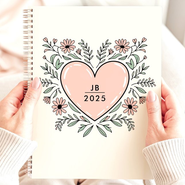 Agenda Monograma Corazón Floral 2025 (Subido por el creador)