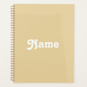 Agenda Monograma de año de nombre personalizado beige de 