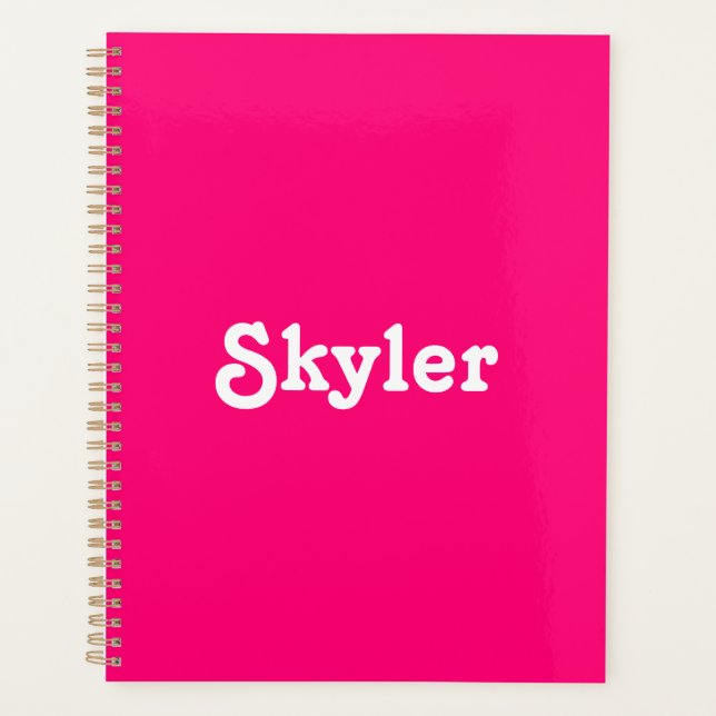 Agenda Monograma de año de texto con nombre personalizado (Anverso)