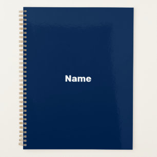 Agenda monograma de año de texto de personalizado azul ma