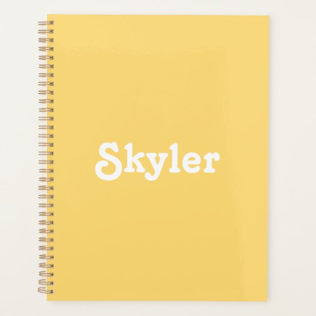 Agenda Monograma de año de texto personalizado de naranja (Anverso)