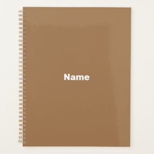 Agenda Monograma de año de texto personalizado marrón cla
