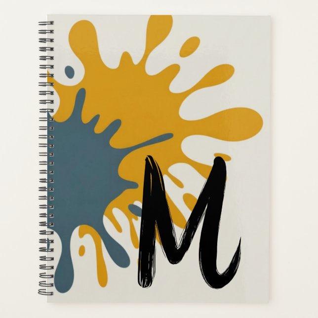 Agenda Monograma de arte de salpicaduras en negrita (Anverso)