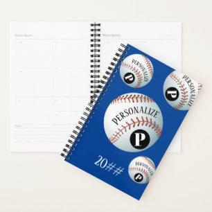 Agenda Monograma de Baller de Béisbol Múltiple Personal