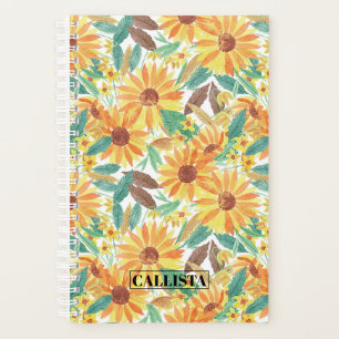 Agenda Monograma de color amarillo girasol