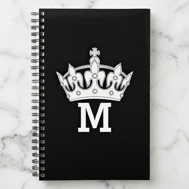 Agenda Monograma de Corona Blanca Personalizado (Subido por el creador)
