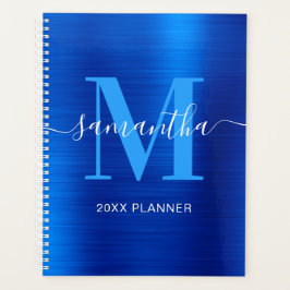 Agenda Monograma de firma azul real metálico 2027