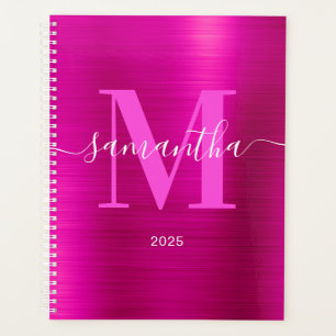 Agenda Monograma de Firma Rosa Metálico 2025
