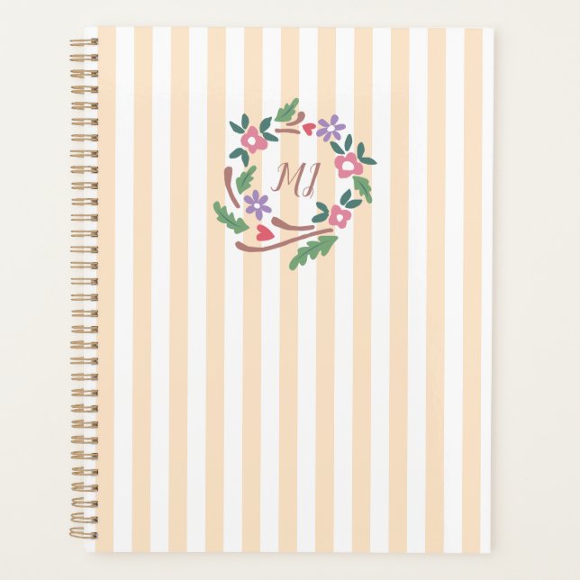 Agenda Monograma de flores silvestres rusas (Anverso)