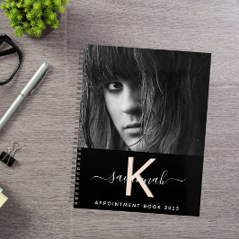 Agenda Monograma de foto de melocotón negro 2026