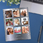 Agenda Monograma de fotografía de la familia purpurina de<br><div class="desc">Haz tu propio collage de fotos de familia como regalo para tu madre, esposa o para ti mismo. ¡Usa cuatro, nueve de tus fotos favoritas de tu familia, amigos, destino de viaje de ensueño o mascota! Personalice y agregue un nombre y un año. El nombre está escrito con una escritura...</div>