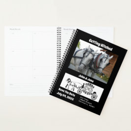 Agenda Monograma de fotografía del vagón de caballos golp