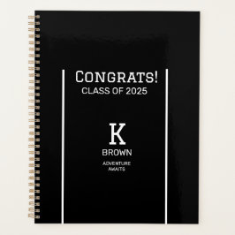 Agenda Monograma de graduación en blanco y negro