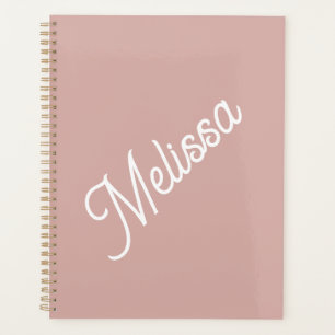 Agenda Monograma de guiones, rosa moderno