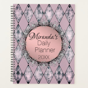Agenda Monograma de Harlequin Rubor rosa
