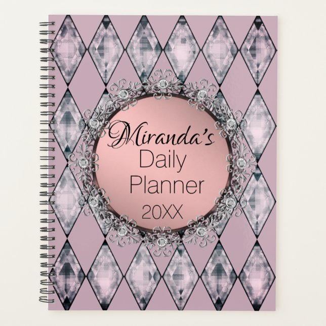 Agenda Monograma de Harlequin Rubor rosa (Anverso)