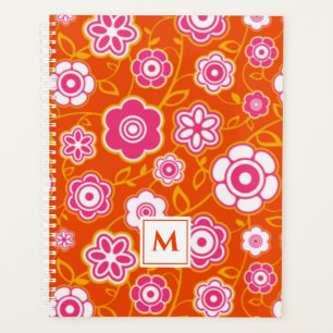 Agenda Monograma de impresión de andana floral
