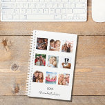 Agenda monograma de la familia de fotos de personalizados<br><div class="desc">Haz tu propio collage de fotos de familia como regalo para tu madre, esposa o para ti mismo. ¡Usa cuatro, nueve de tus fotos favoritas de tu familia, amigos, destino de viaje de ensueño o mascota! Personalice y agregue un nombre y un año. El nombre está escrito con una escritura...</div>