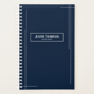 Agenda Monograma de la Marina y el Blanco Modernos Mensua